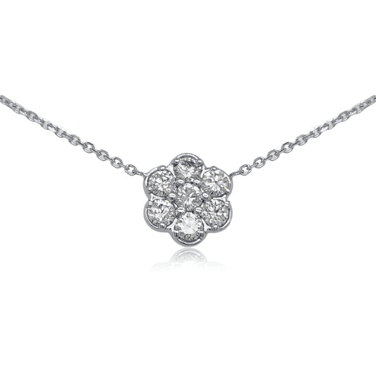 Lab Grown Diamond Flower Cluster Necklace