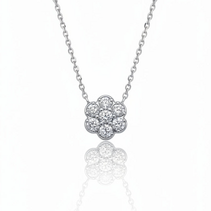 Lab Grown Diamond Flower Cluster Necklace