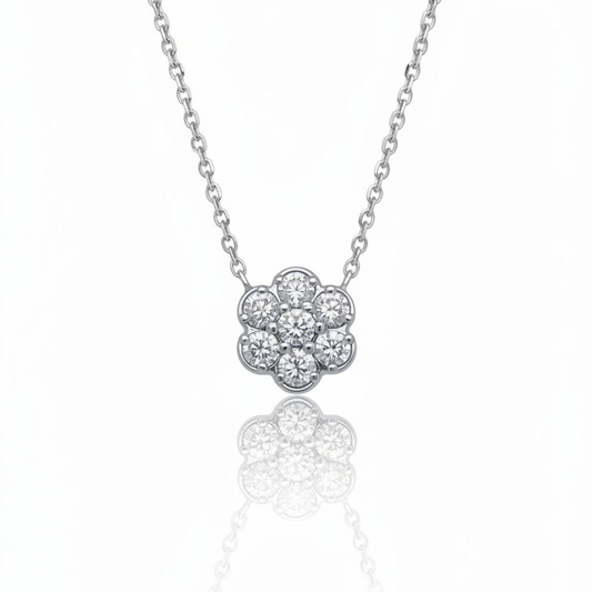 Lab Grown Diamond Flower Cluster Necklace