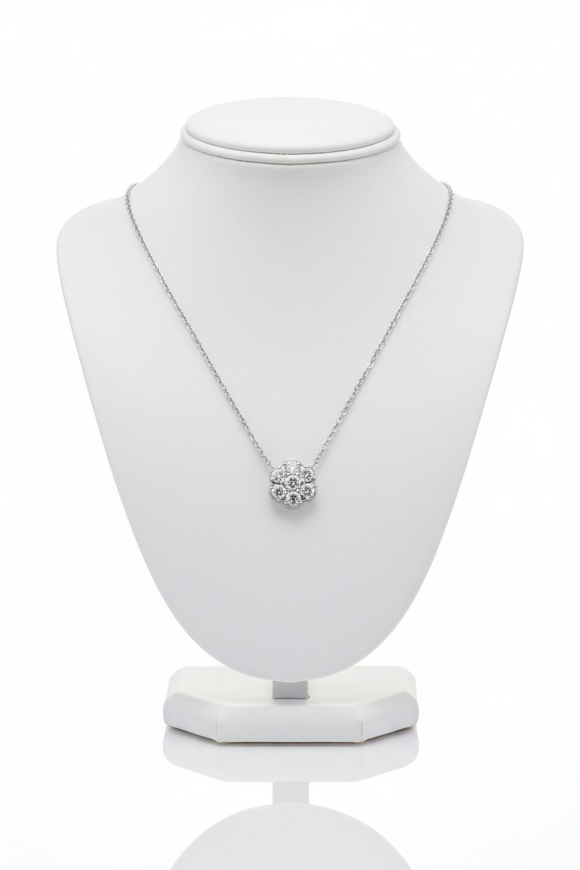 Lab Grown Diamond Flower Cluster Necklace