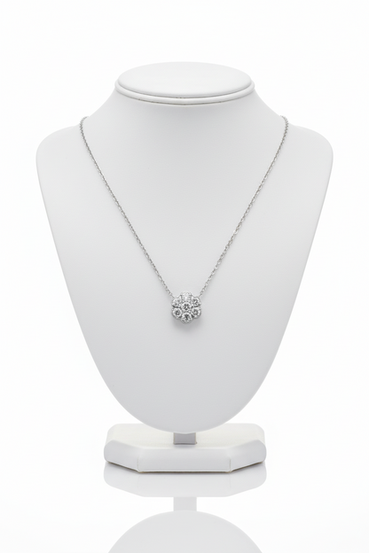 Lab Grown Diamond Flower Cluster Necklace