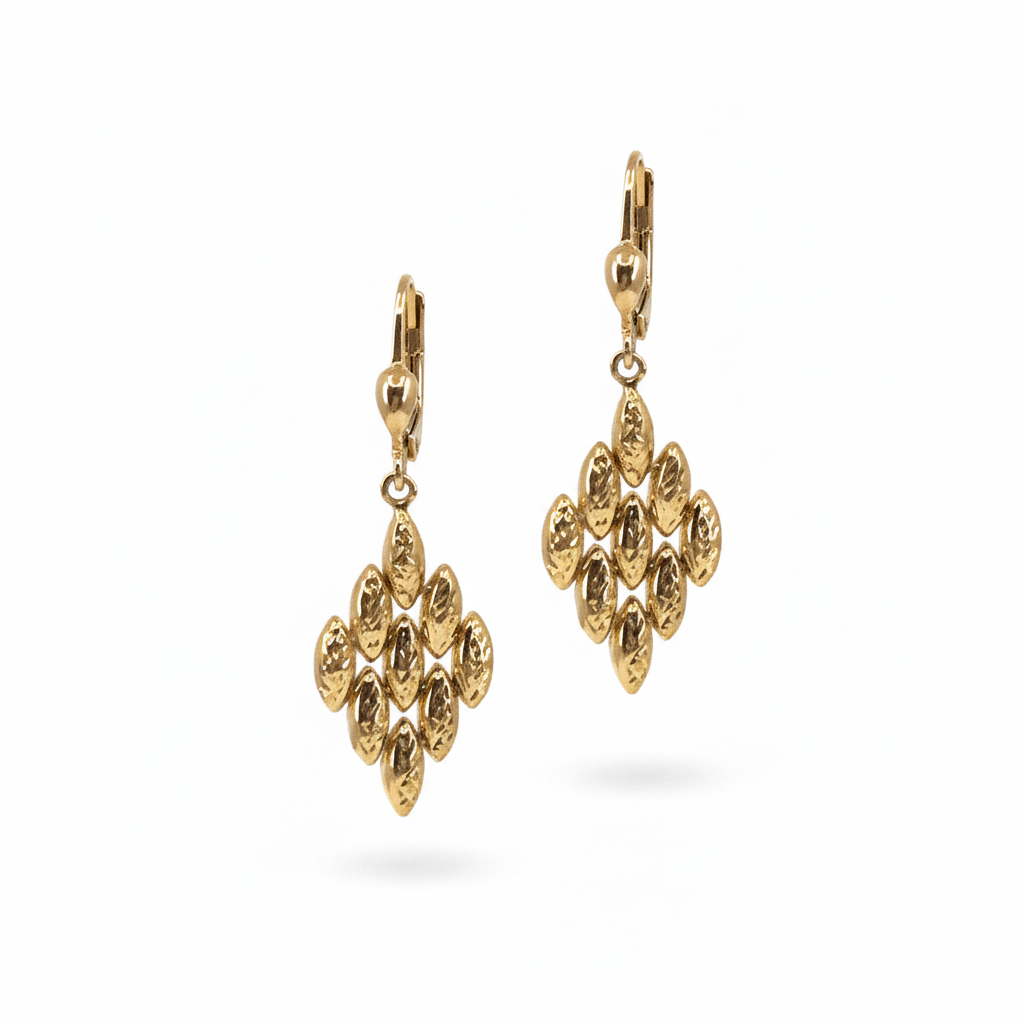 14K Gold Diamond-Shape Earrings