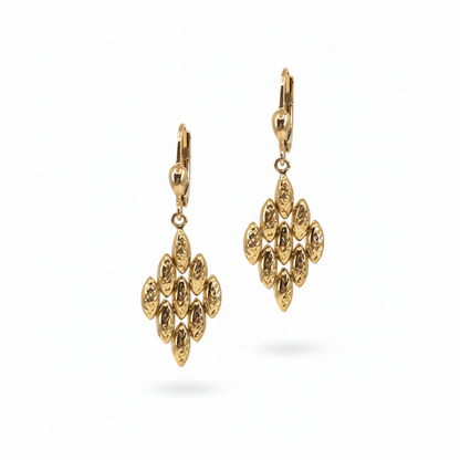 14K Gold Diamond-Shape Earrings