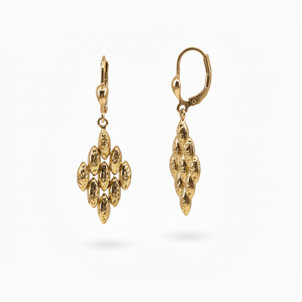 14K Gold Diamond-Shape Earrings