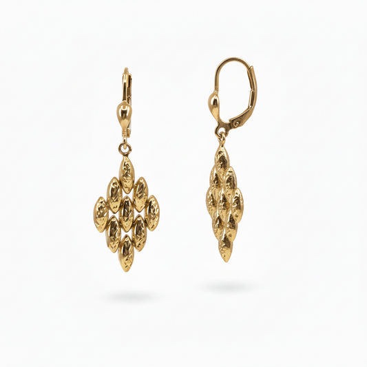 14K Gold Diamond-Shape Earrings