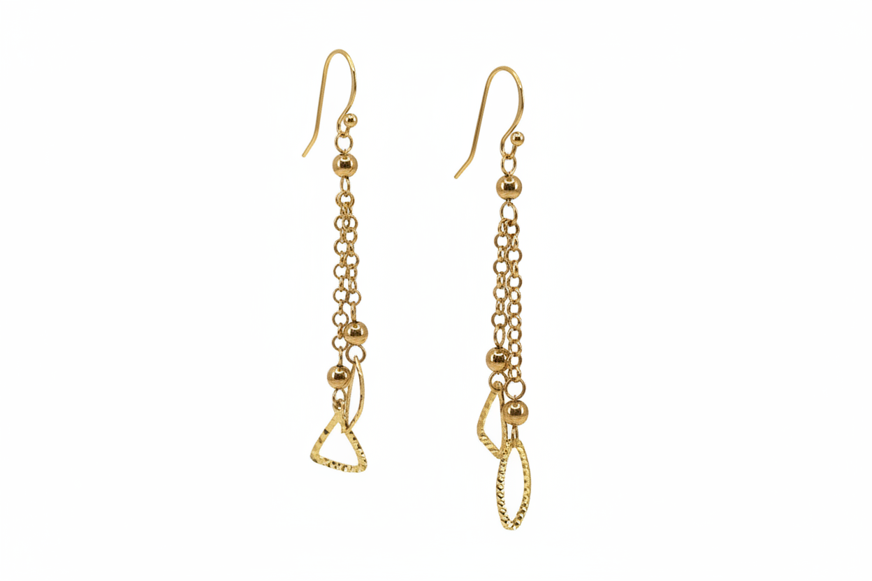 14K Gold Long Earrings