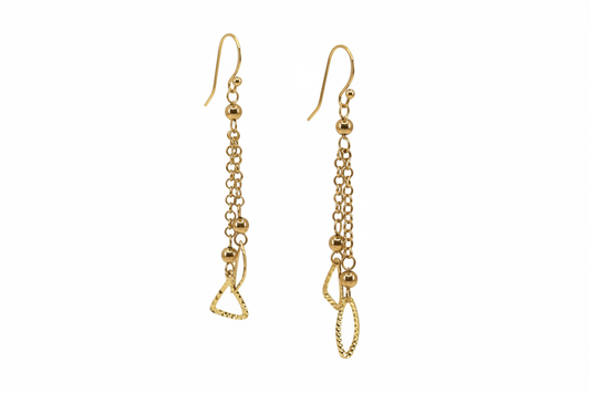 14K Gold Long Earrings