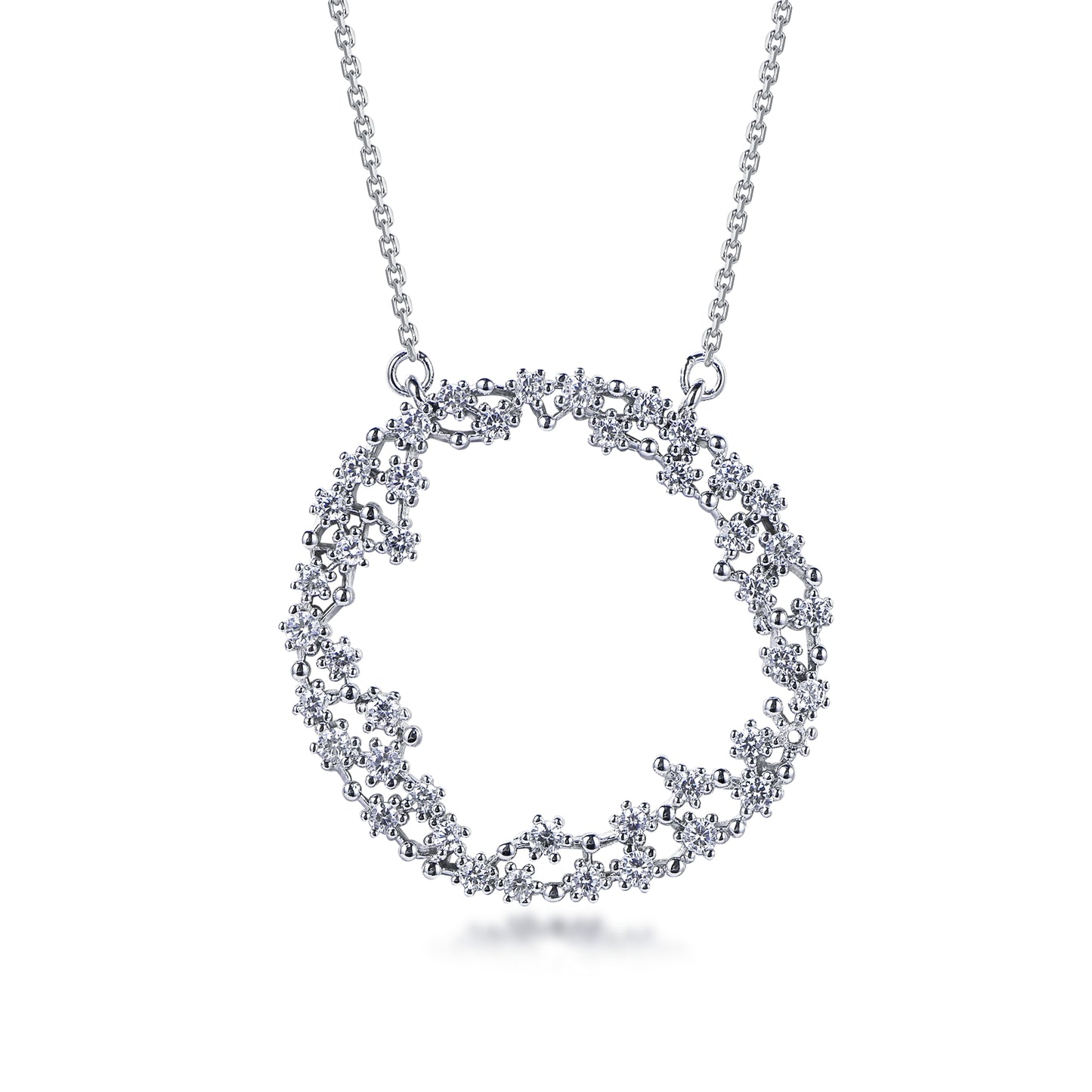Sterling Silver CZ Sprinkled Necklace