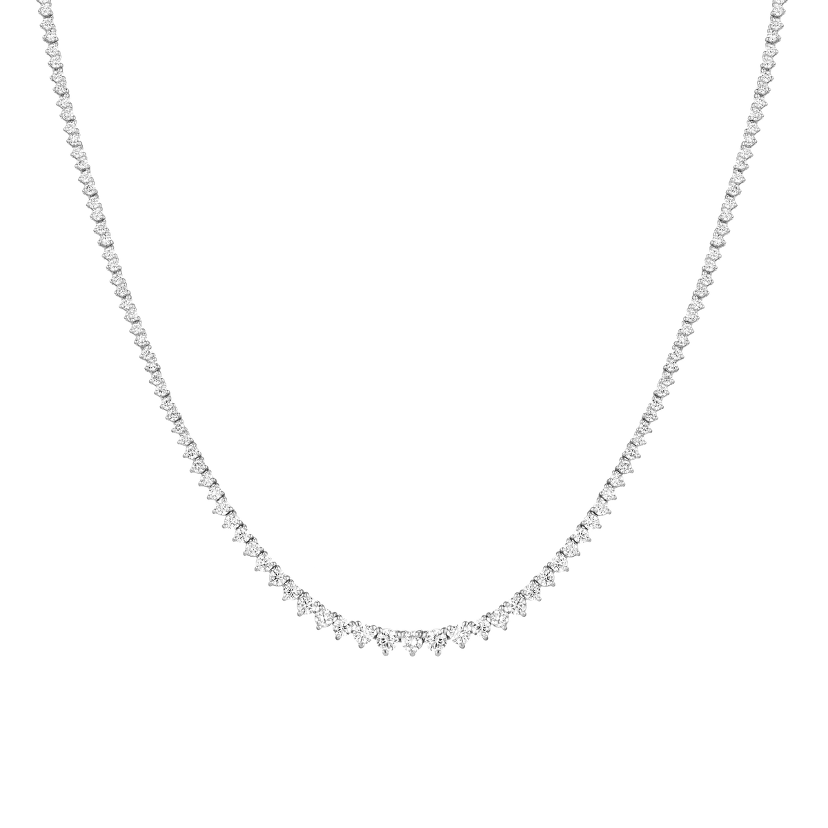 14K 25 Stone Lab Grown Diamond Tennis Bar Necklace