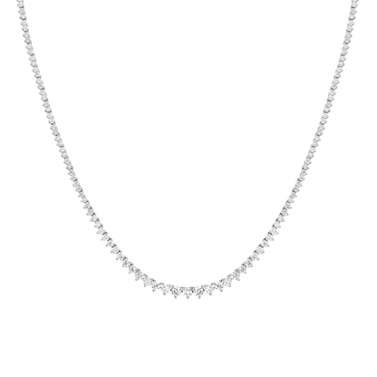 14K 25 Stone Lab Grown Diamond Tennis Bar Necklace