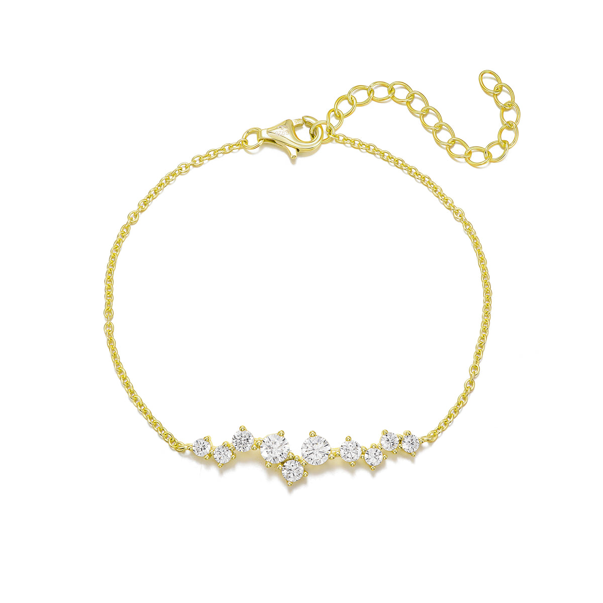 Gold Plated Sterling Silver Sprinkled CZ Bracelet