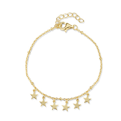 Sterling Silver Dangling Stars Bracelet