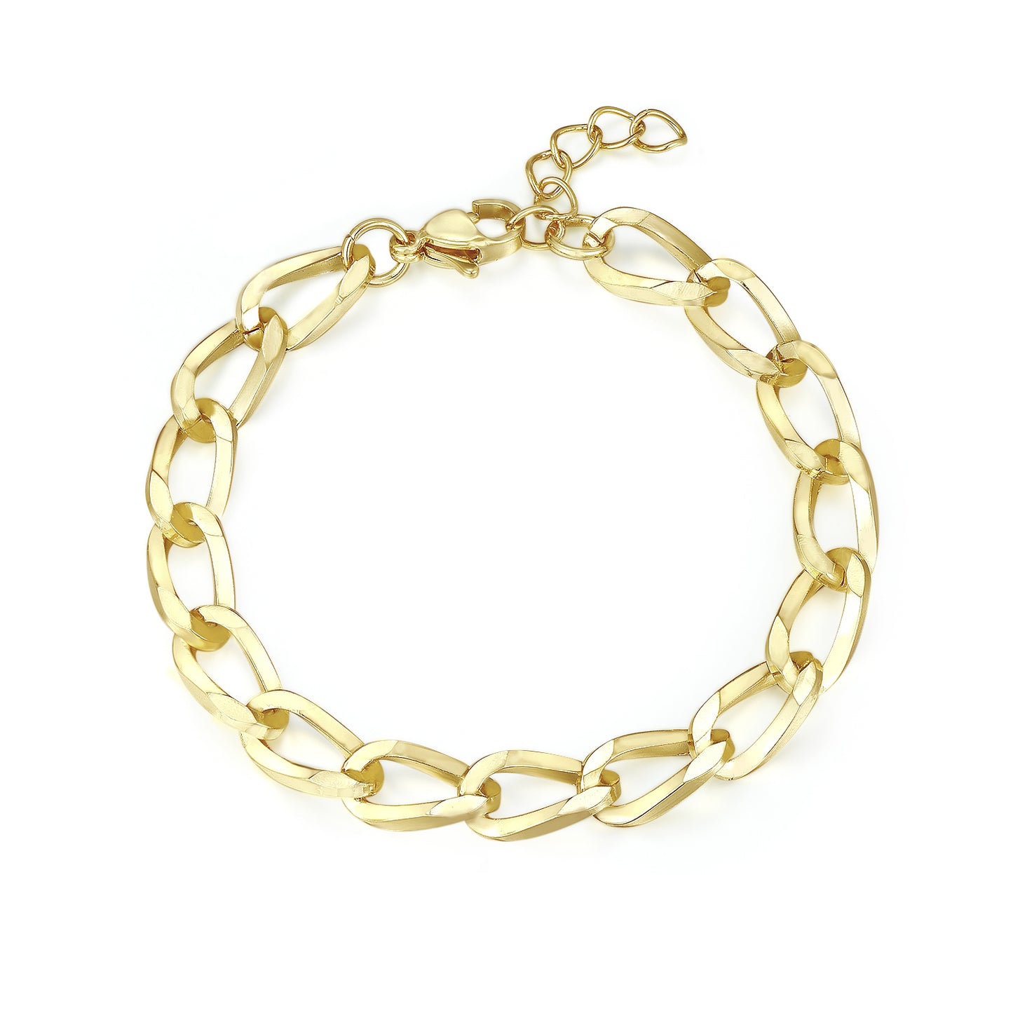 Gold Plated Brass Oval Link Bracelet