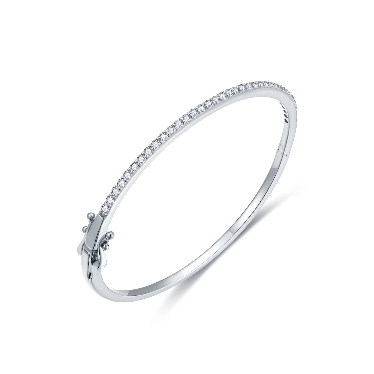 Sterling Silver Row of CZs Bangle