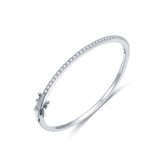 Sterling Silver Row of CZs Bangle
