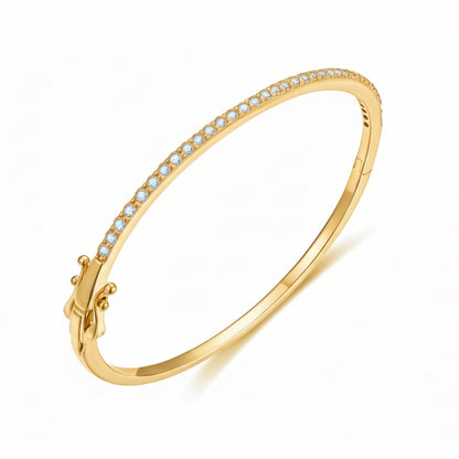 Sterling Silver Row of CZs Bangle