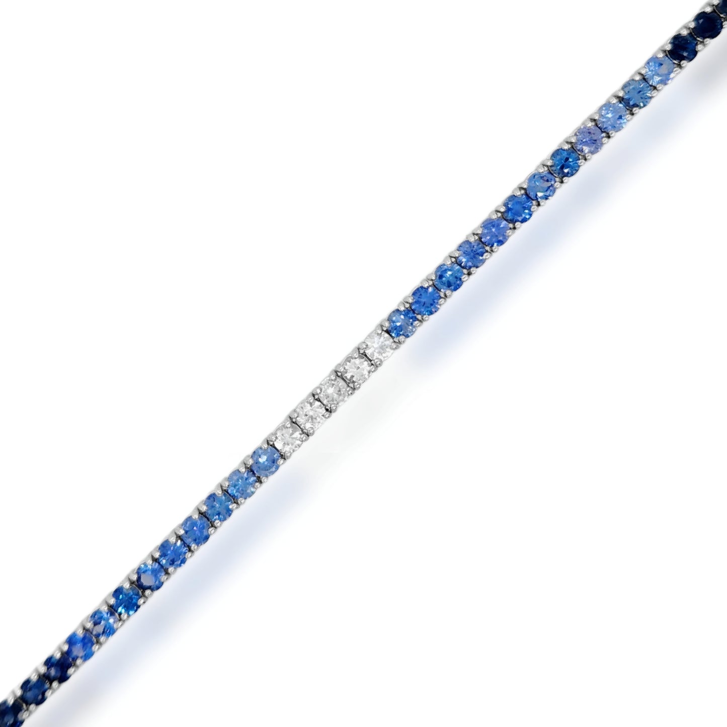 14K White Gold Ombre Sapphire Tennis Bracelet