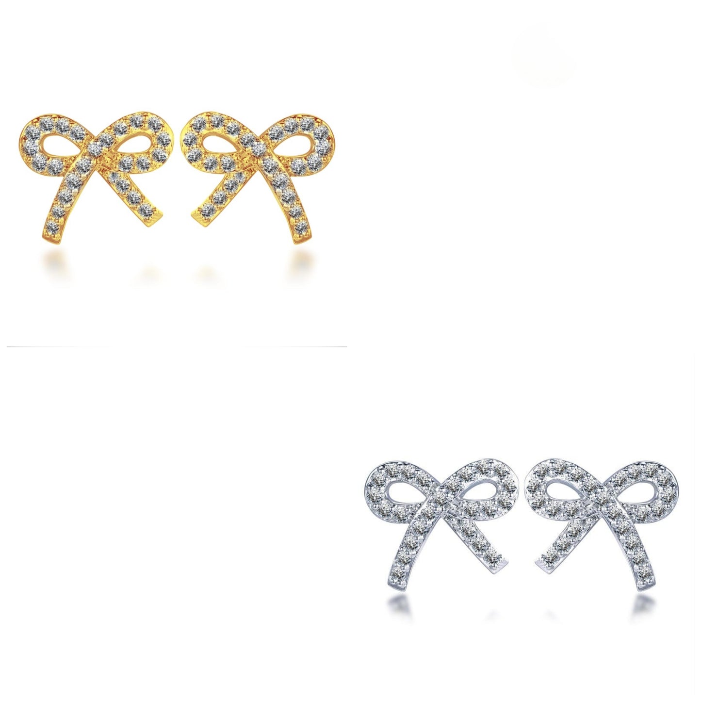 Surgical Steel Micropave Bow Stud Earrings