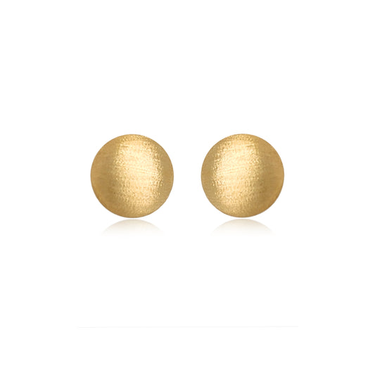 14k Brushed Gold Stud Earrings