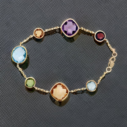 14K Multicolor Gemstone Bracelet