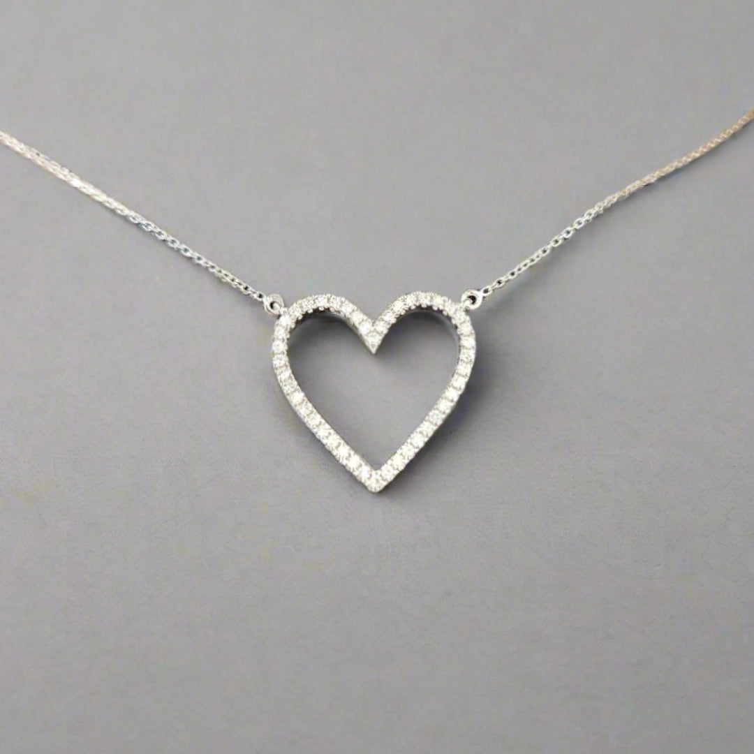 10K Gold Diamond Heart Necklace