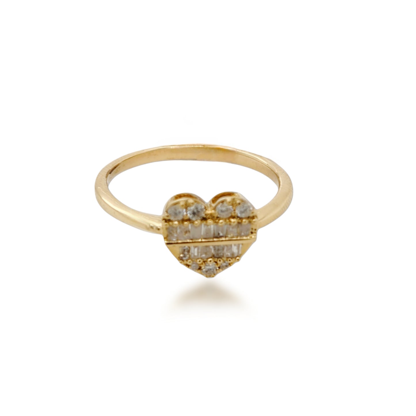 14K Gold and Diamond Heart Ring