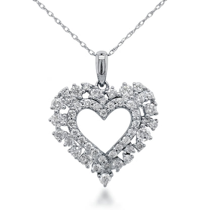 14K Gold Diamond Heart Necklace