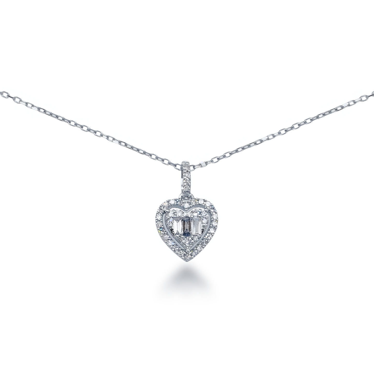 14K Diamond Heart Necklace