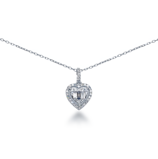 14K Diamond Heart Necklace