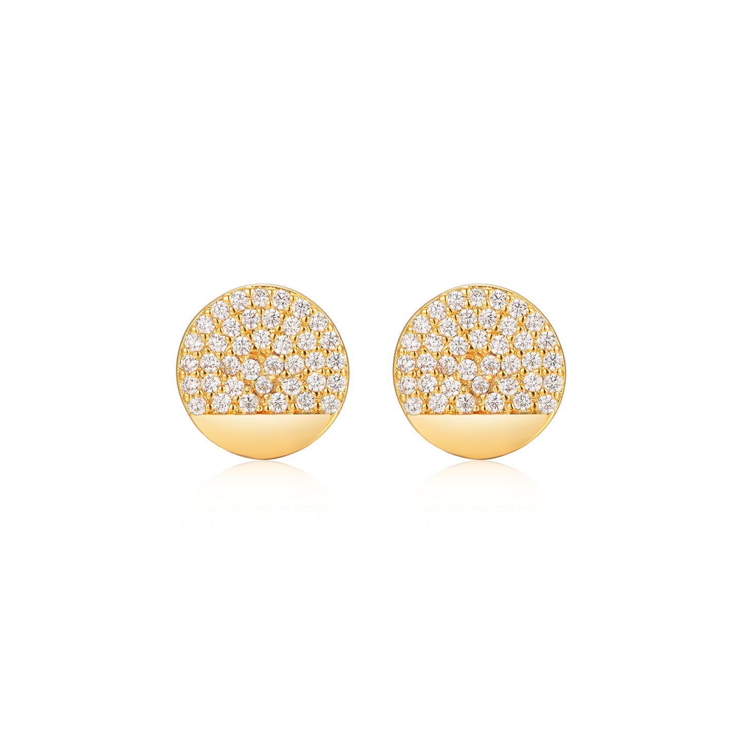 Gold Plated Surgical Steel ¾ CZ Circle Earrings