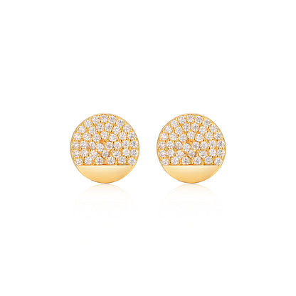 Gold Plated Surgical Steel ¾ CZ Circle Earrings