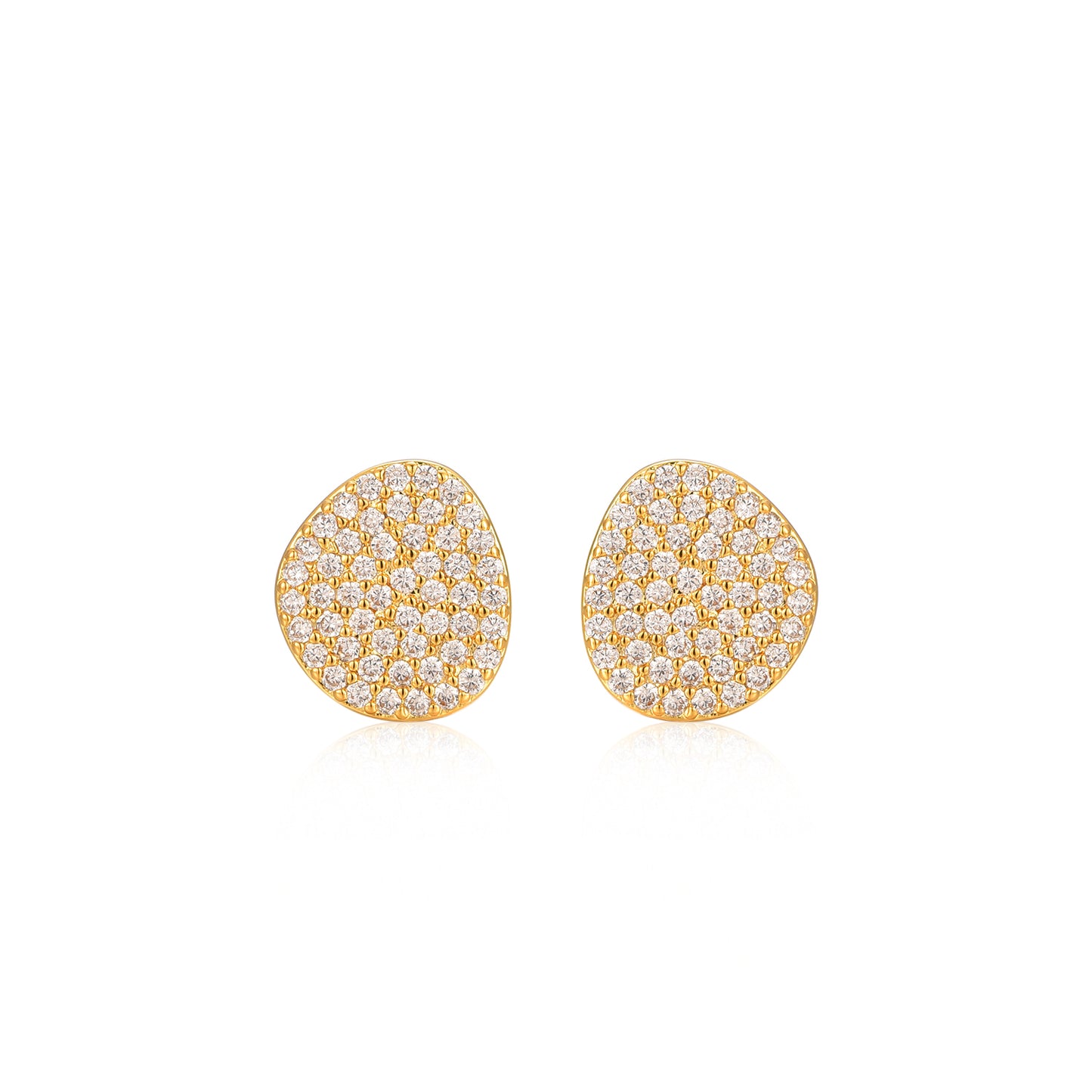 Gold Plated Surgical Steel CZ Natural Shape Earrings