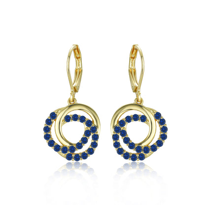 Gold-Plated Surgical Steel Interlocking Circles on Leverback Earrings