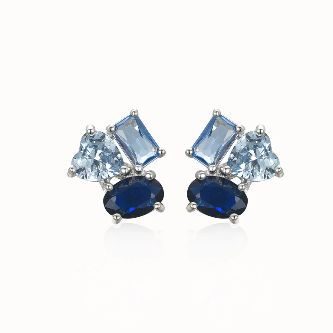 Surgical Steel Three Stone Stud Earring