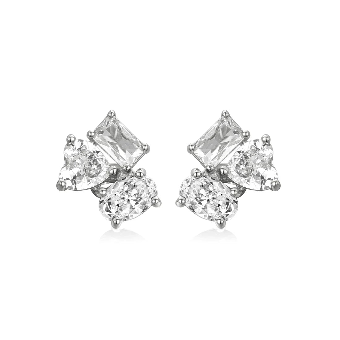 Surgical Steel Three Stone Stud Earring