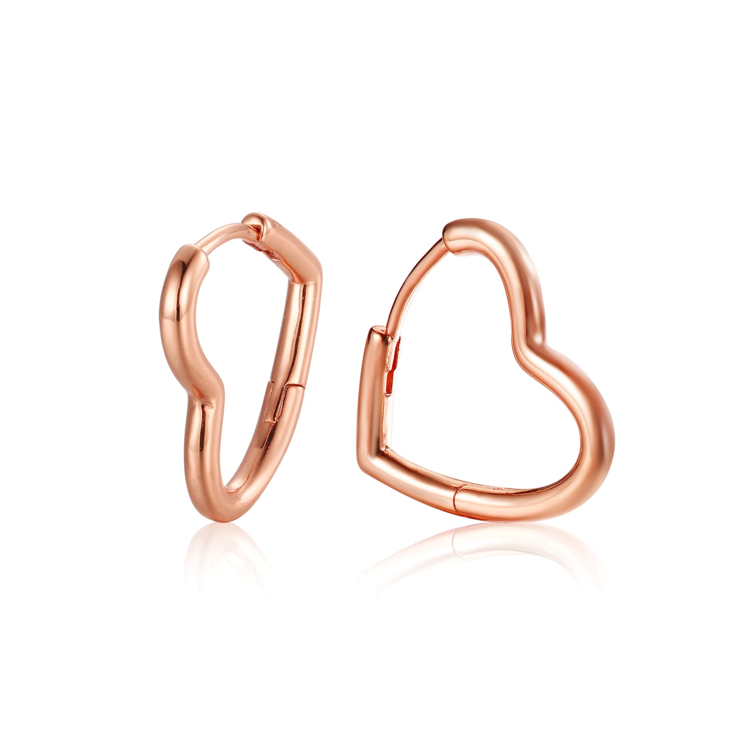 Sterling Silver Sideways Heart Hoop Earrings