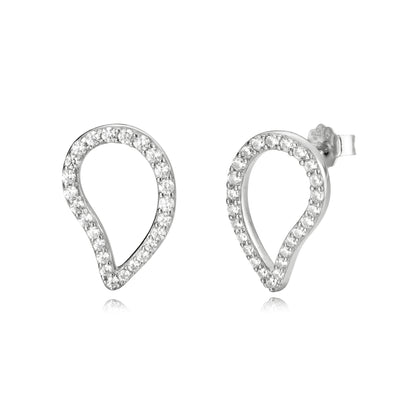 Sterling Silver Inverted Teardrop Stud Earrings