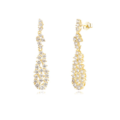 Sterling Silver Sprinkled Teardrop Earrings