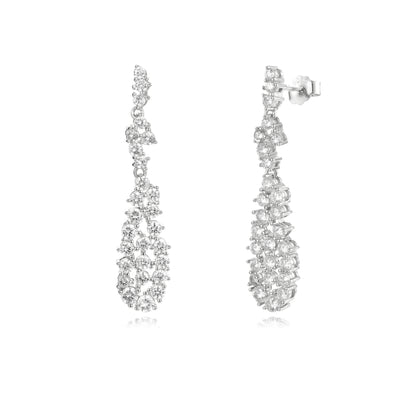 Sterling Silver Sprinkled Teardrop Earrings