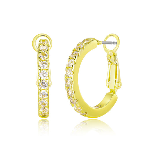 Titanium Post CZ Hoops