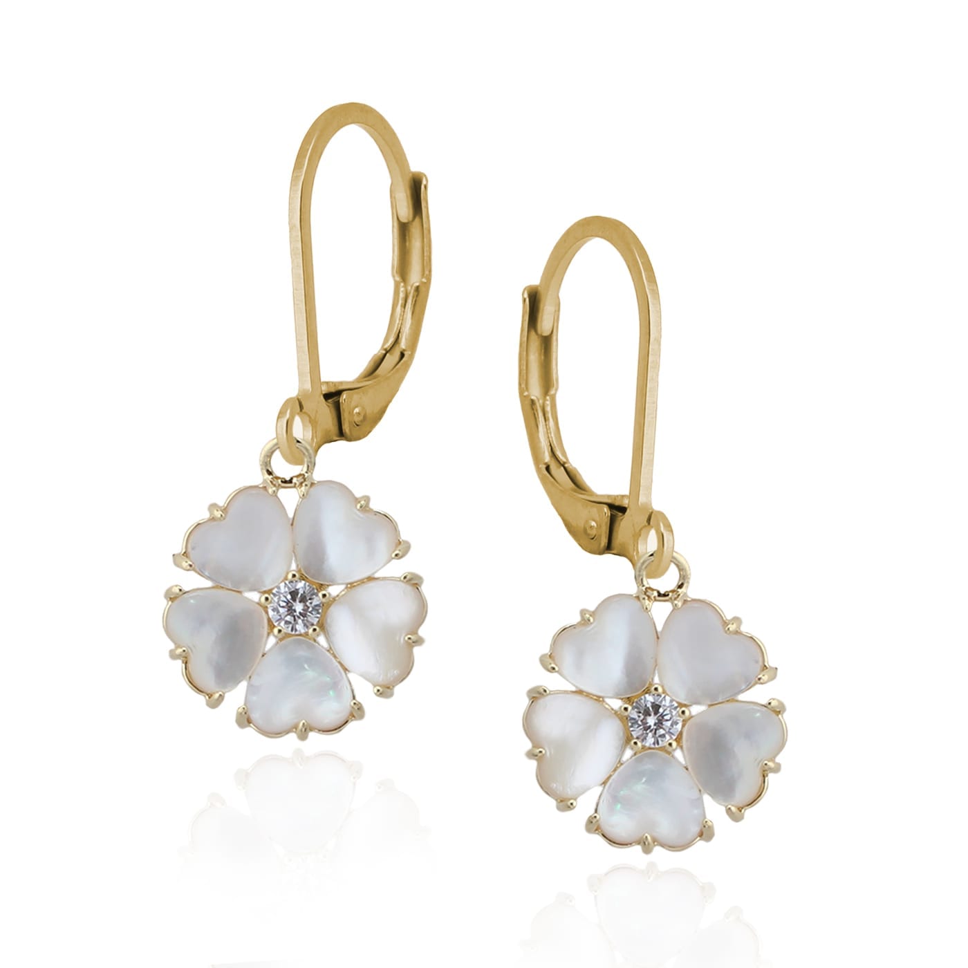 Mother-of-Pearl Flower Stud Earring