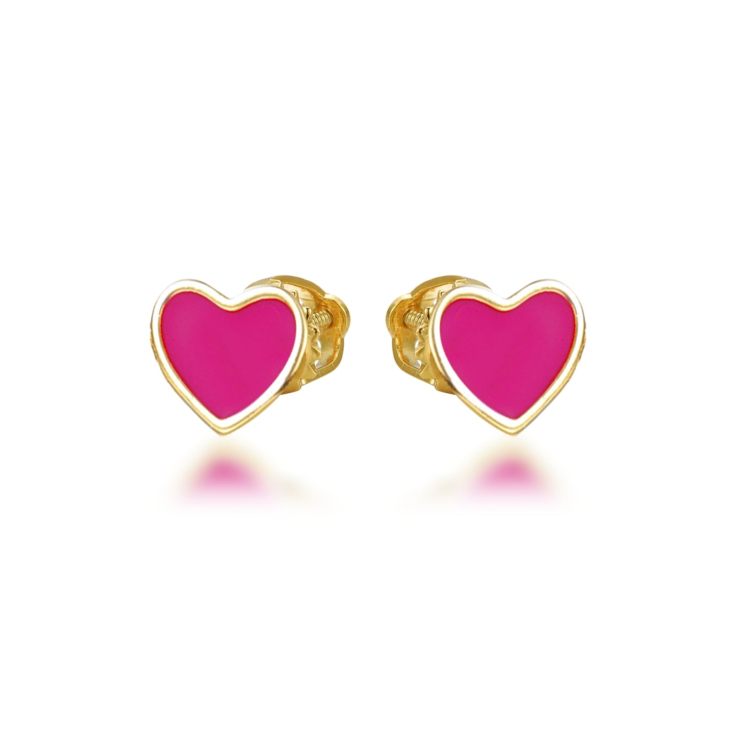 Gold Plated Surgical Steel Enamel Heart Stud Earrings