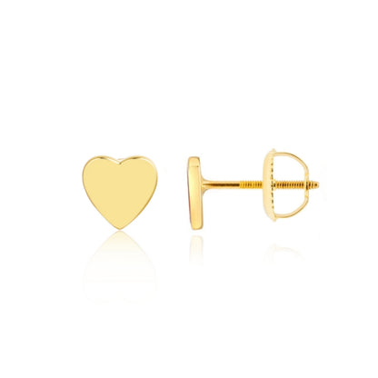 Gold Plated Surgical Steel Post Heart Stud Earrings