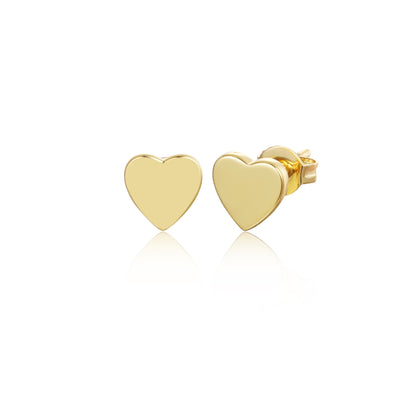 Gold Plated Surgical Steel Post Heart Stud Earrings