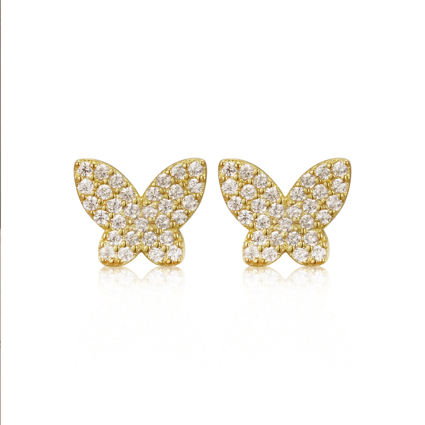 Surgical Steel Micropave Butterfly Studs