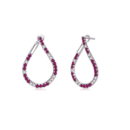 Sterling Silver CZ J Hoop Earrings