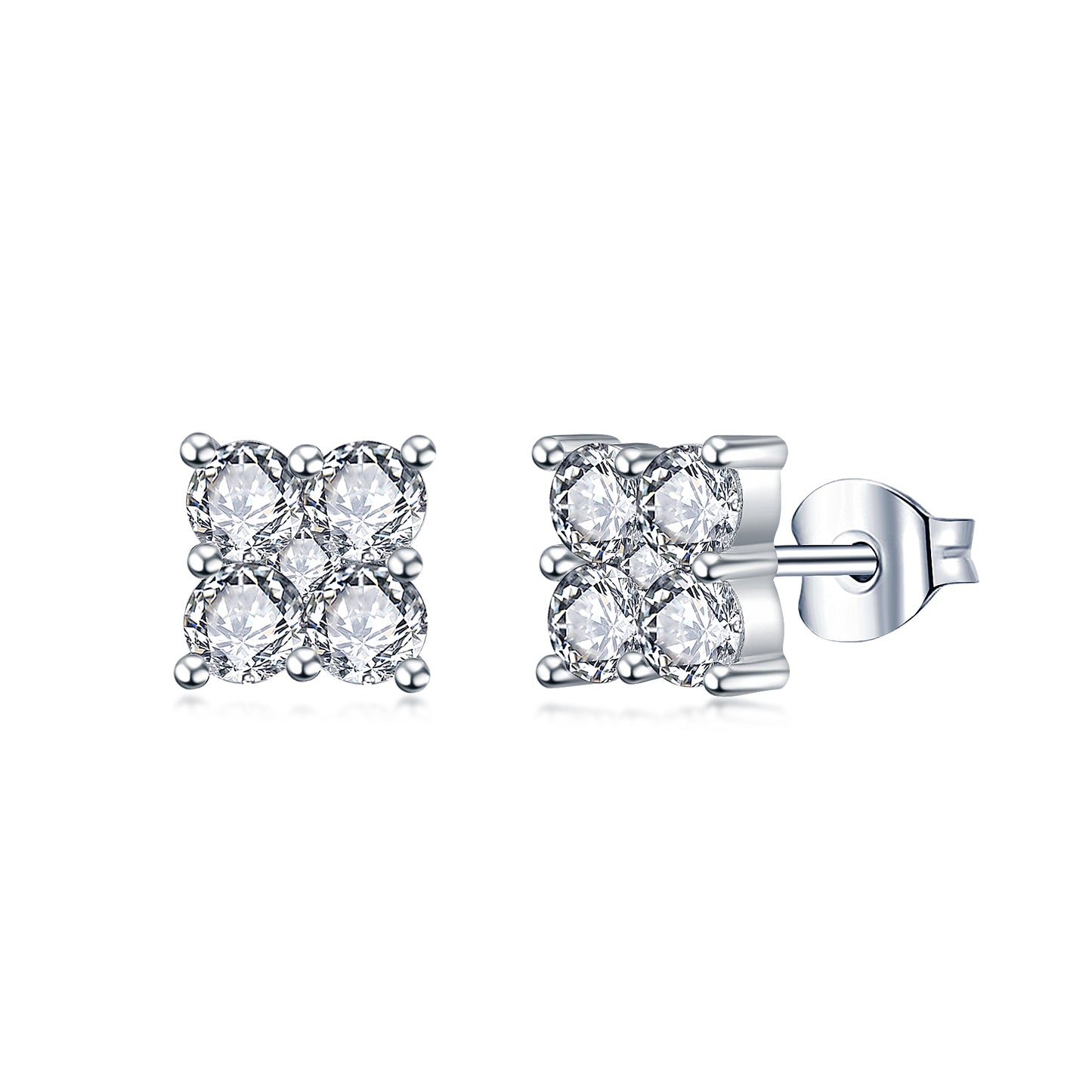 Sterling Silver Four Stone CZ Earring