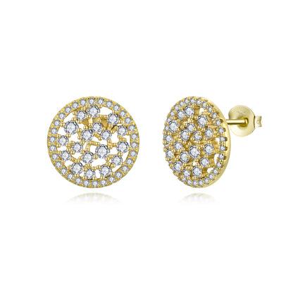 Sterling Silver Sprinkled Round Stud Earring