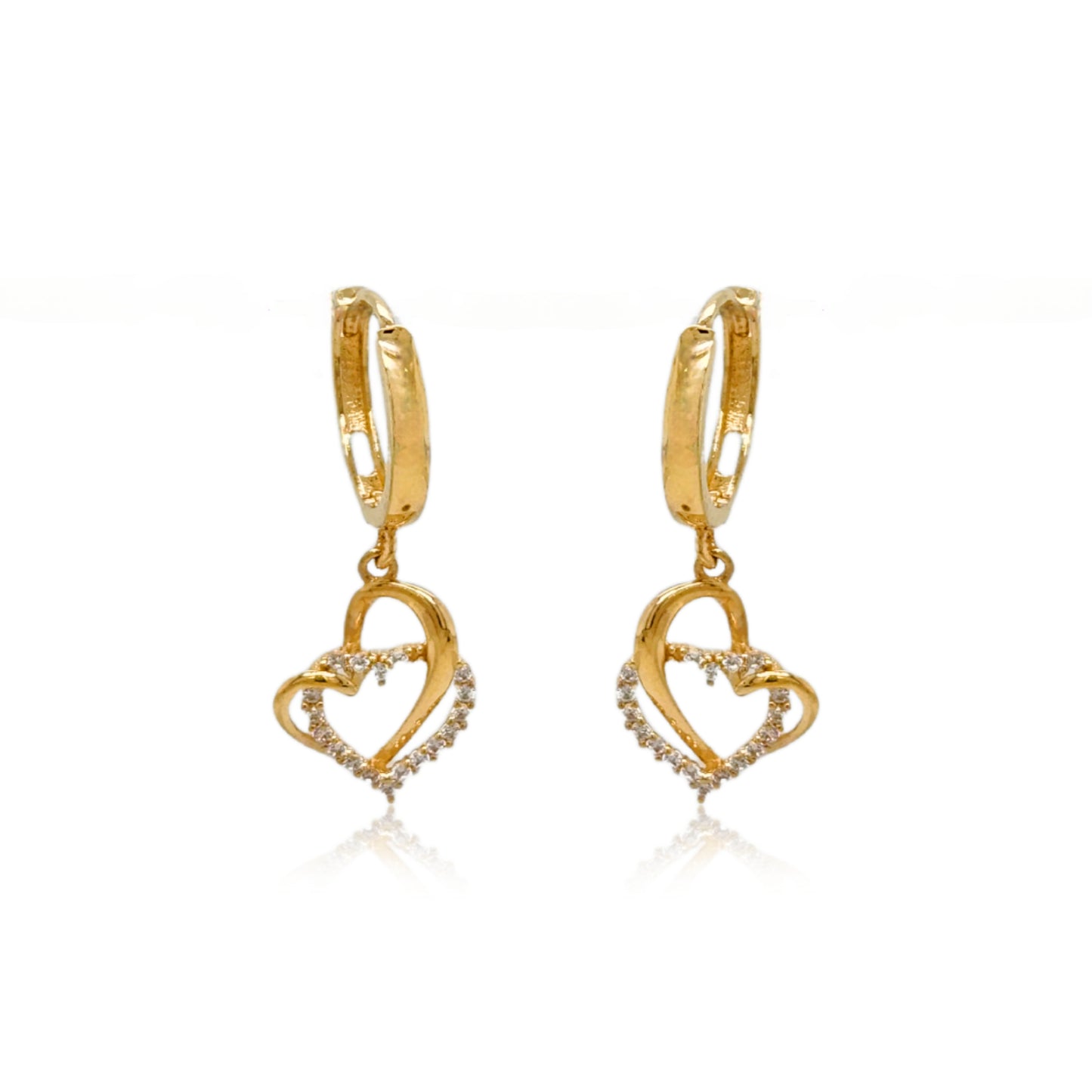 14k Gold Interlocking Hearts on Hoop Earring