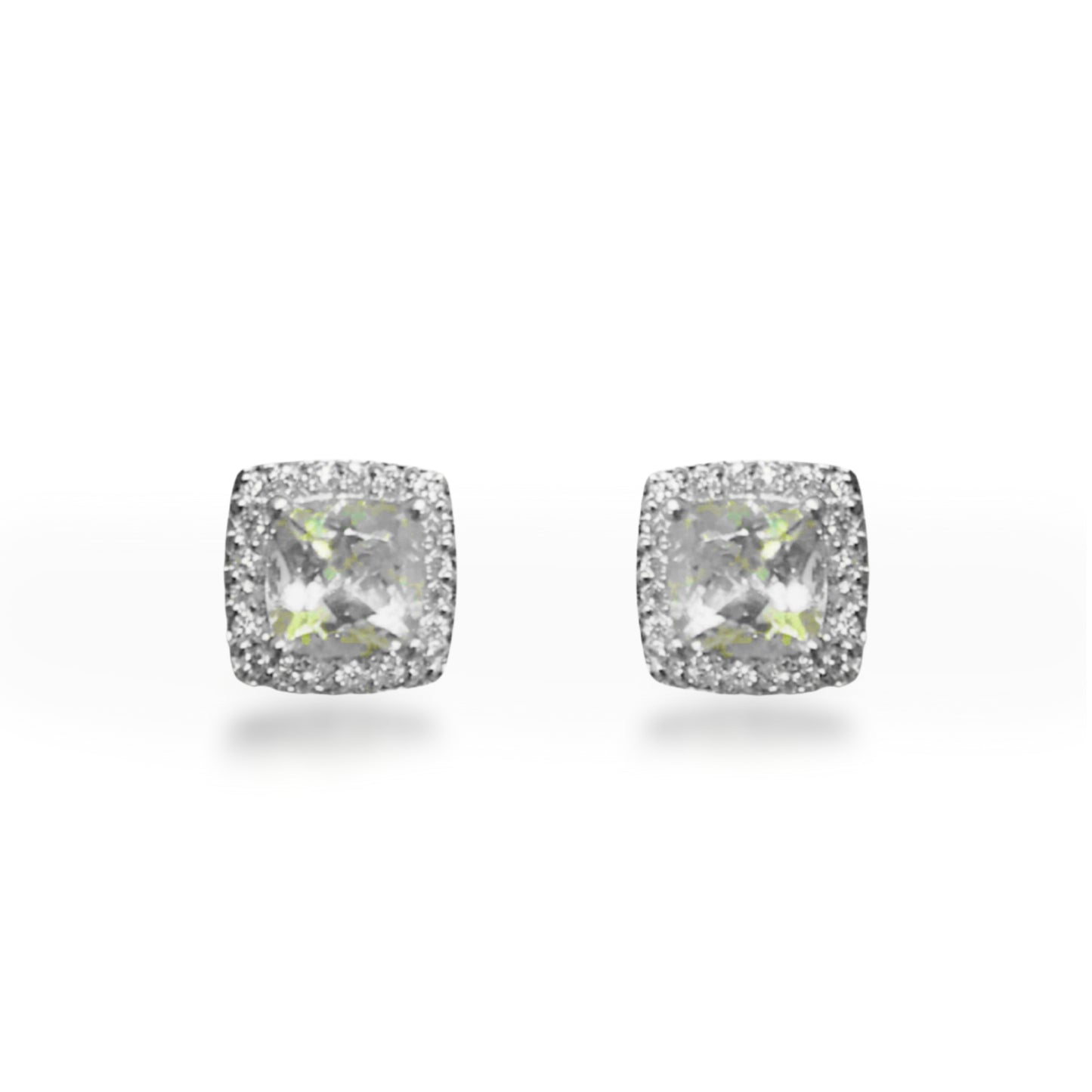 14K Diamond and Green Amethyst Stud Earrings